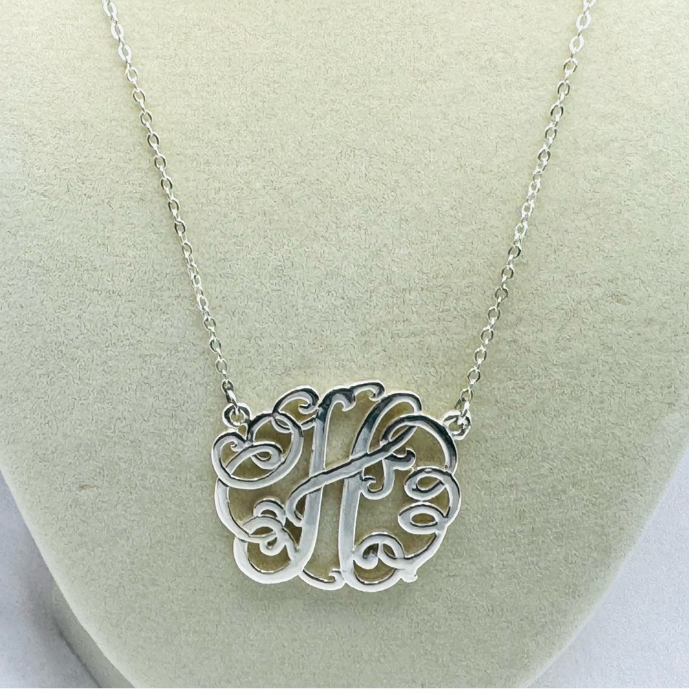 Monogram Initial “H” Silver Tone Necklace